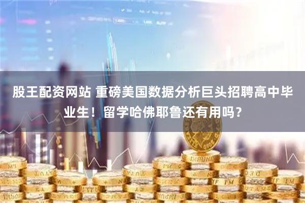 股王配资网站 重磅美国数据分析巨头招聘高中毕业生！留学哈佛耶鲁还有用吗？