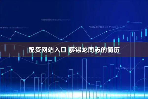 配资网站入口 廖锡龙同志的简历